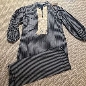 Nwt tory Burch dress, navy, cream and tan. Size 10